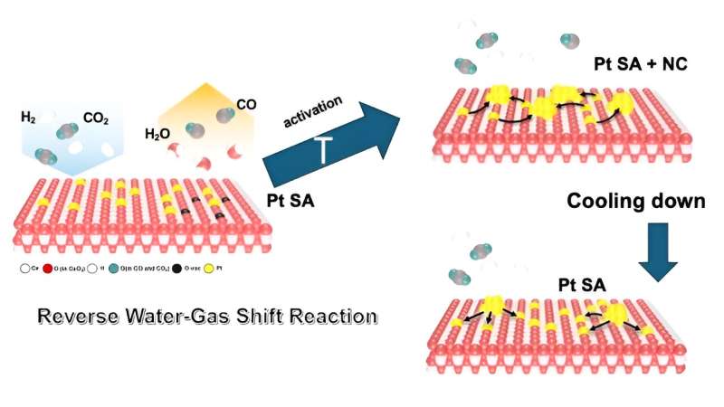 Study reveals reversible assembly of platinum catalyst