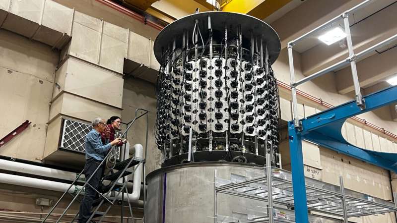 Testing begins on sensitive neutrino detector for nonproliferation and fundamental physics