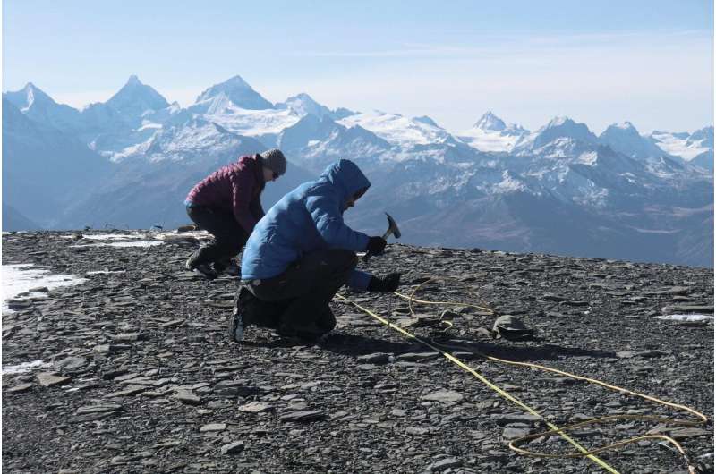 Thawing permafrost in the Alps