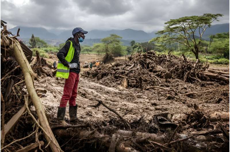 The makeshift dam burst in the Rift Valley sent torrents of water and mud gushing down a hill