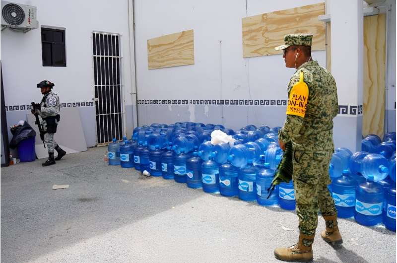 The Mexican army said it has food supplies and 34,000 liters of purified water to distribute to the population