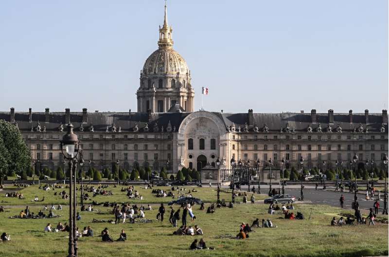 The rabbits enjoyed munching the grass outside the Invalides complex in Paris