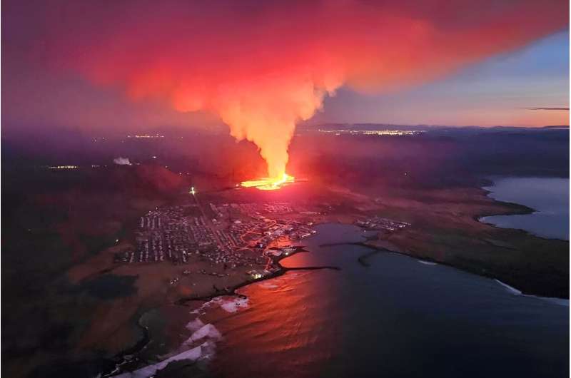 There was a new volcanic eruption on Sunday close to the evacuated village of Grindavik