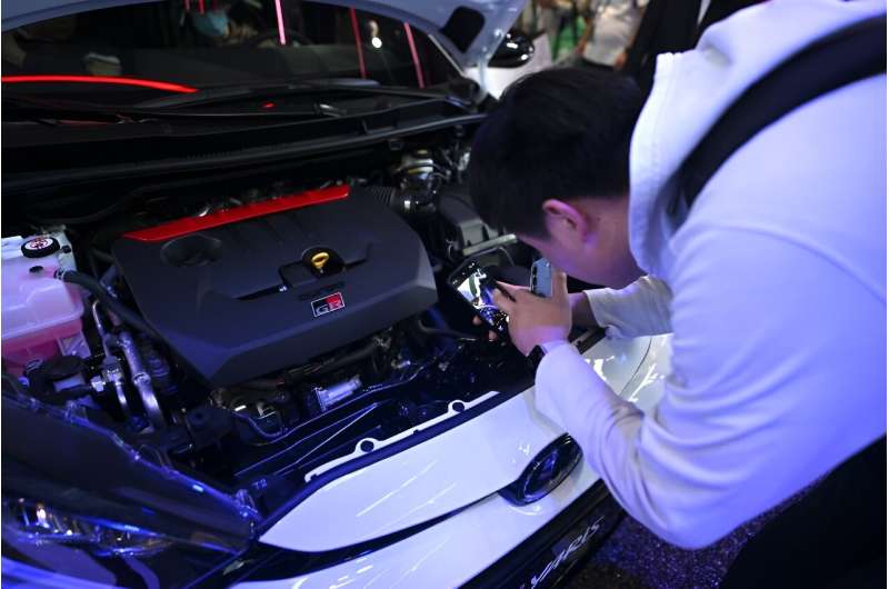 Toyota, which is displaying its Yaris GR, is one of the established firms trying to compete in China