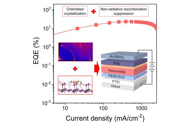 Ultra-stable, record high brightness perovskite LEDs with promising applications