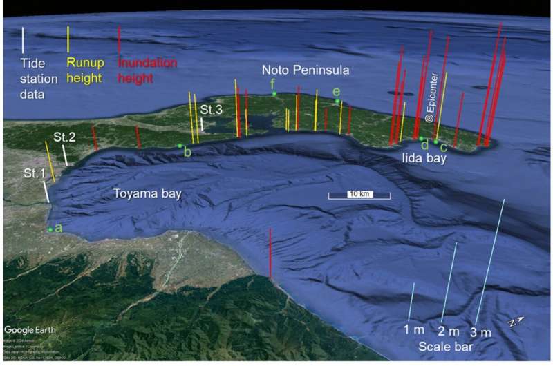 Understanding the mechanisms for local amplification of 2024 tsunamis in Iida Bay