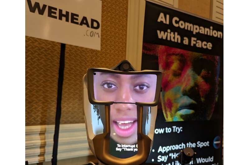 Wehead, robot pendamping yang menggunakan kecerdasan buatan generatif, dipamerkan di Consumer Electronics Show (CES) di Las Vegas