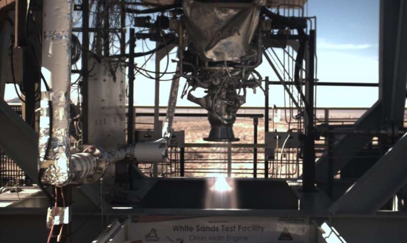 White Sands propulsion team tests 3D-printed Orion engine component