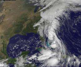 NASA satellites see Nicole become a remnant, another low soaking US East Coast