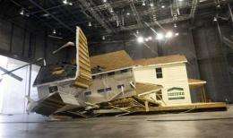 2 houses put through hurricane-force wind test