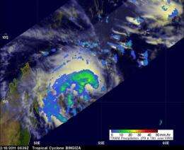 2 NASA satellites see a newborn tropical storm near Madagascar