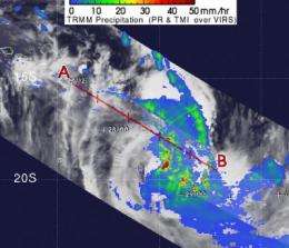 NASA's TRMM sees Depression 10P strengthen into Tropical Storm Nisha
