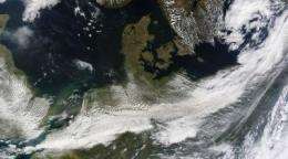 Terra Satellite sees Iceland volcano's ash moving into Germany