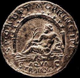 This handout picture released by Meon HDTV Productions shows a Sestertius coin dating from 109AD