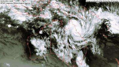 University of Leicester releases stunning satellite imagery of cyclone Yasi from space