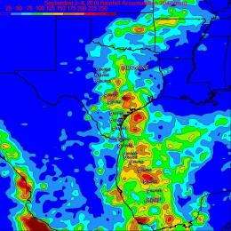 TRMM satellite measures Hermine's severe Texas rainfall from space