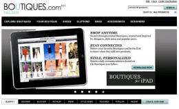 The front page opf Boutiques.com