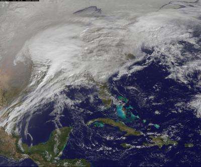 NASA satellites capture data on monster winter storm affecting 30 states
