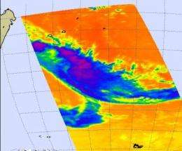 NASA's Aqua Satellite sees Tropical Depression Fami fading fast