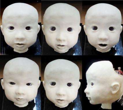Affetto: a realistic robot baby is looking at you (w/ Video)