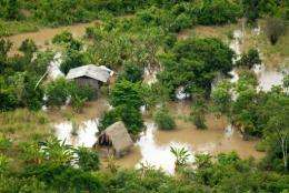 Aerial view during floods in the Chapare region, Bolivia
