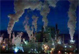 Aerosol particles form from coal-fired power plants