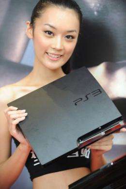 A model holds the latest Playstation 3