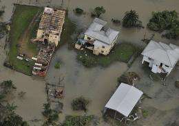 An aerial photo shows the aftermath of Cyclone Yasi