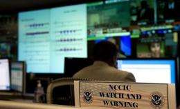 Analyists at the National Cybersecurity & Communications Integration Center (NCCIC) prepare for Cyber Storm III