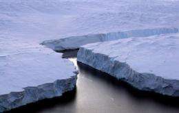 An enormous iceberg breaks off the Knox Coast in the Australian Antarctic Territory