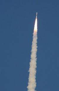 An Indian rocket blasts off from a launch pad at Sriharikota in 2007