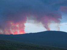 A picture released by Gorilla.CD shows a view of smoke covering the sky following the eruption of Mount Nyamulagira