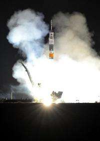 A Russian Soyuz TMA-19 rocket blasts off from Kazakhstan's Russian-leased Baikonur cosmodrome in June