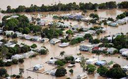A suburb of Rockhampton is submerged after the swollen Fitzroy River broke its banks