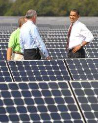 Barack Obama tours a solar energy centre in Florida in 2009