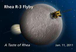 Cassini to probe Rhea for clues to Saturn rings