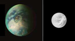 Cassini Doubleheader: Flying By Titan and Dione 		 	