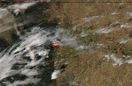 Colorado's "Reservoir Road Fire" can be seen from space