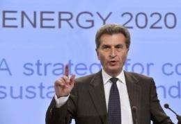 EU Energy Commissioner Guenther Oettinger called for the bloc to coordinate its energy policy with other countries