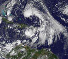 GOES-13 on top of new seventeenth Atlantic (sub) tropical depression