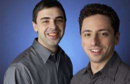 Google co-founders Larry Page (L) and Sergey Brin launched the search engine in 1998