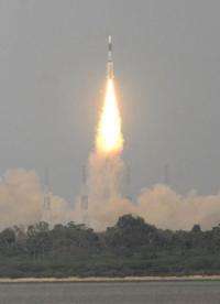 India's GSLV-D3 rocket takes off from the Indian Space Research Organisation (ISRO) facility in Sriharikota