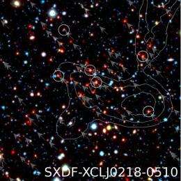 Invisible light discovers the most distant cluster of galaxies