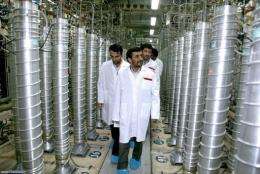 Iranian President Mahmoud Ahmadinejad visiting the Natanz uranium enrichment facilities