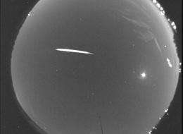 Large Meteor Tracked over Northeast Alabama