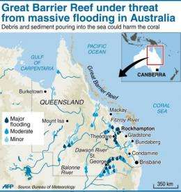 Map showing areas most affected by recent floods in Queensland