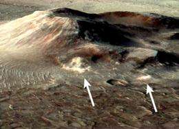 Mars volcanic deposit tells of warm and wet environment
