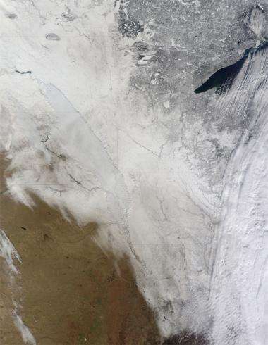 Minnesota blizzard caught by Terra satellite
