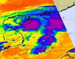 NASA AIRS Satellite instrument sees Tropical Depression 14W form
