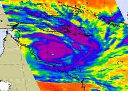 NASA Aqua Satellite sees powerful Cyclone Yasi make landfall in Queensland, Australia